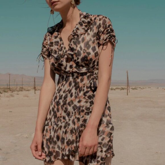 5/$100 SALE - J. Ing Wildcat Leopard Mini Dress - Picture 1 of 10